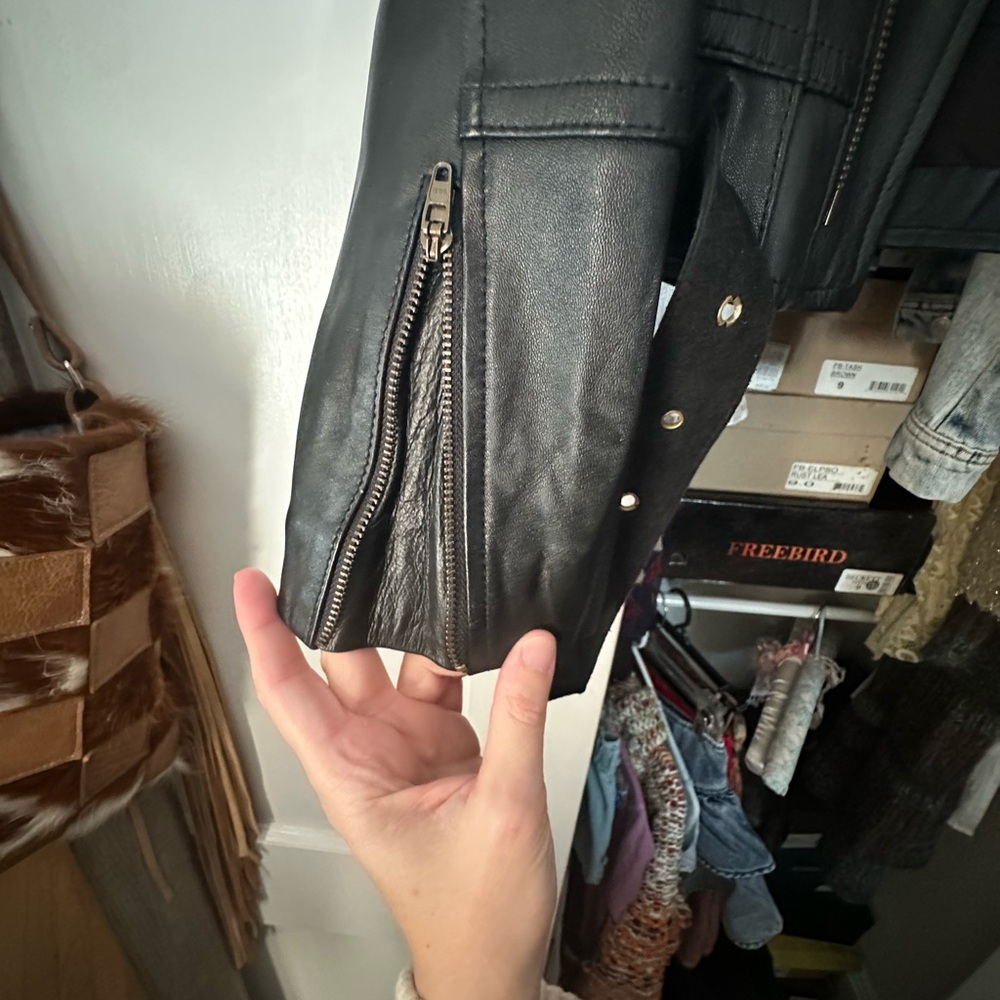 Chasing Unicorns Lonestar Black Leather Biker Jacket View 5